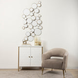 Savannah White Fir Veneer w/ Gold Metal Accent 2-Door Accent Cabinet by Mercana at Eve Furniture
