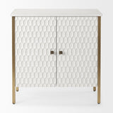 Savannah White Fir Veneer w/ Gold Metal Accent 2-Door Accent Cabinet by Mercana at Eve Furniture