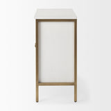 Savannah White Fir Veneer w/ Gold Metal Accent 2-Door Accent Cabinet by Mercana at Eve Furniture