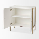 Savannah White Fir Veneer w/ Gold Metal Accent 2-Door Accent Cabinet by Mercana at Eve Furniture