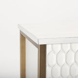 Savannah White Fir Veneer w/ Gold Metal Accent 2-Door Accent Cabinet by Mercana at Eve Furniture
