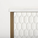 Savannah White Fir Veneer w/ Gold Metal Accent 2-Door Accent Cabinet by Mercana at Eve Furniture