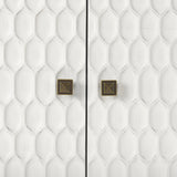 Savannah White Fir Veneer w/ Gold Metal Accent 2-Door Accent Cabinet by Mercana at Eve Furniture