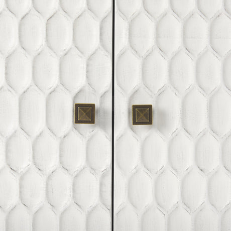 Savannah White Fir Veneer w/ Gold Metal Accent 2-Door Accent Cabinet by Mercana at Eve Furniture