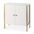 Savannah White Fir Veneer w/ Gold Metal Accent 2-Door Accent Cabinet by Mercana at Eve Furniture