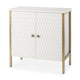 Savannah White Fir Veneer w/ Gold Metal Accent 2-Door Accent Cabinet by Mercana at Eve Furniture