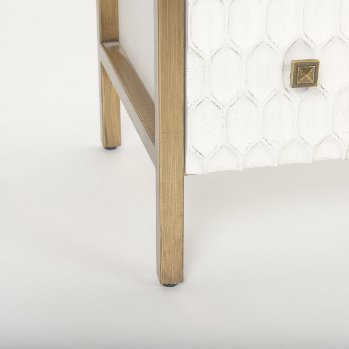 Savannah White Fir Veneer w/ Gold Metal Accents 6-Drawer Sideboard by Mercana at Eve Furniture