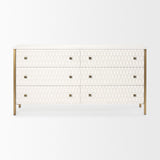 Savannah White Fir Veneer w/ Gold Metal Accents 6-Drawer Sideboard by Mercana at Eve Furniture