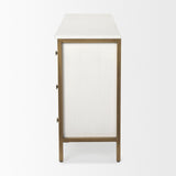 Savannah White Fir Veneer w/ Gold Metal Accents 6-Drawer Sideboard by Mercana at Eve Furniture