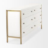 Savannah White Fir Veneer w/ Gold Metal Accents 6-Drawer Sideboard by Mercana at Eve Furniture