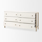 Savannah White Fir Veneer w/ Gold Metal Accents 6-Drawer Sideboard by Mercana at Eve Furniture