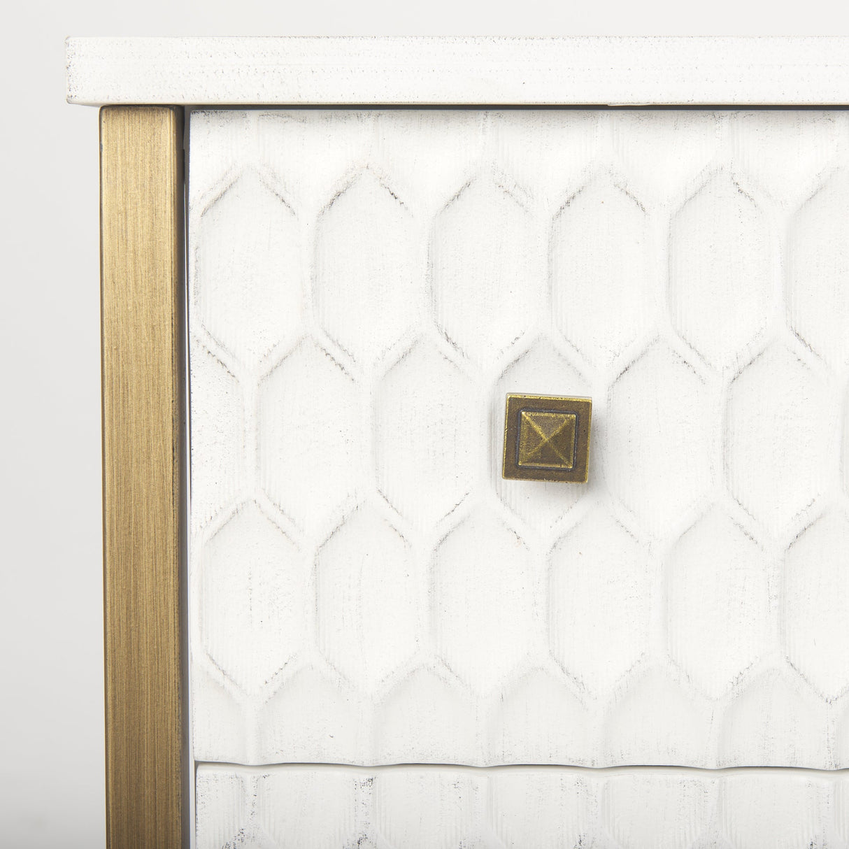 Savannah White Fir Veneer w/ Gold Metal Accents 6-Drawer Sideboard by Mercana at Eve Furniture