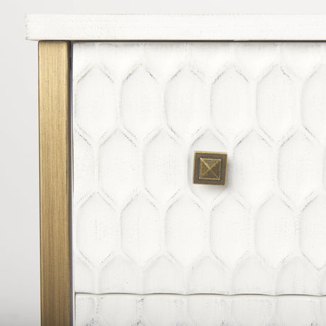 Savannah White Fir Veneer w/ Gold Metal Accents 6-Drawer Sideboard by Mercana at Eve Furniture