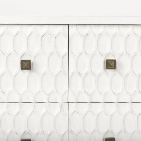 Savannah White Fir Veneer w/ Gold Metal Accents 6-Drawer Sideboard by Mercana at Eve Furniture