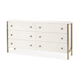 Savannah White Fir Veneer w/ Gold Metal Accents 6-Drawer Sideboard by Mercana at Eve Furniture