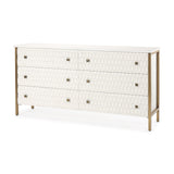 Savannah White Fir Veneer w/ Gold Metal Accents 6-Drawer Sideboard by Mercana at Eve Furniture
