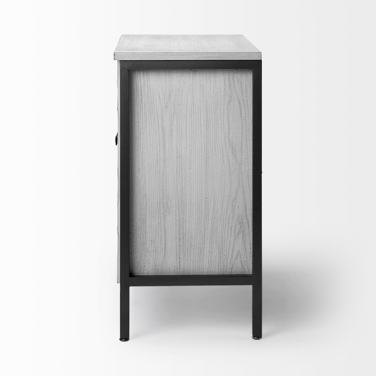 Savannah White Fir Veneer w/ Gray Metal 2-Door Accent Cabinet by Mercana at Eve Furniture