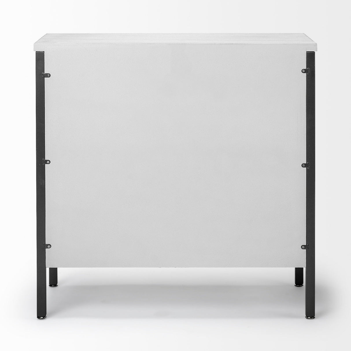 Savannah White Fir Veneer w/ Gray Metal 2-Door Accent Cabinet by Mercana at Eve Furniture