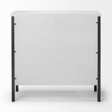 Savannah White Fir Veneer w/ Gray Metal 2-Door Accent Cabinet by Mercana at Eve Furniture