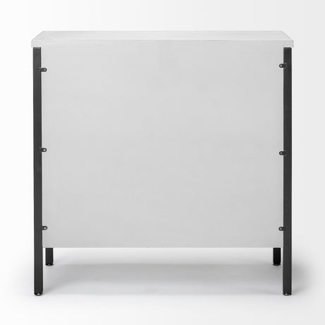 Savannah White Fir Veneer w/ Gray Metal 2-Door Accent Cabinet by Mercana at Eve Furniture
