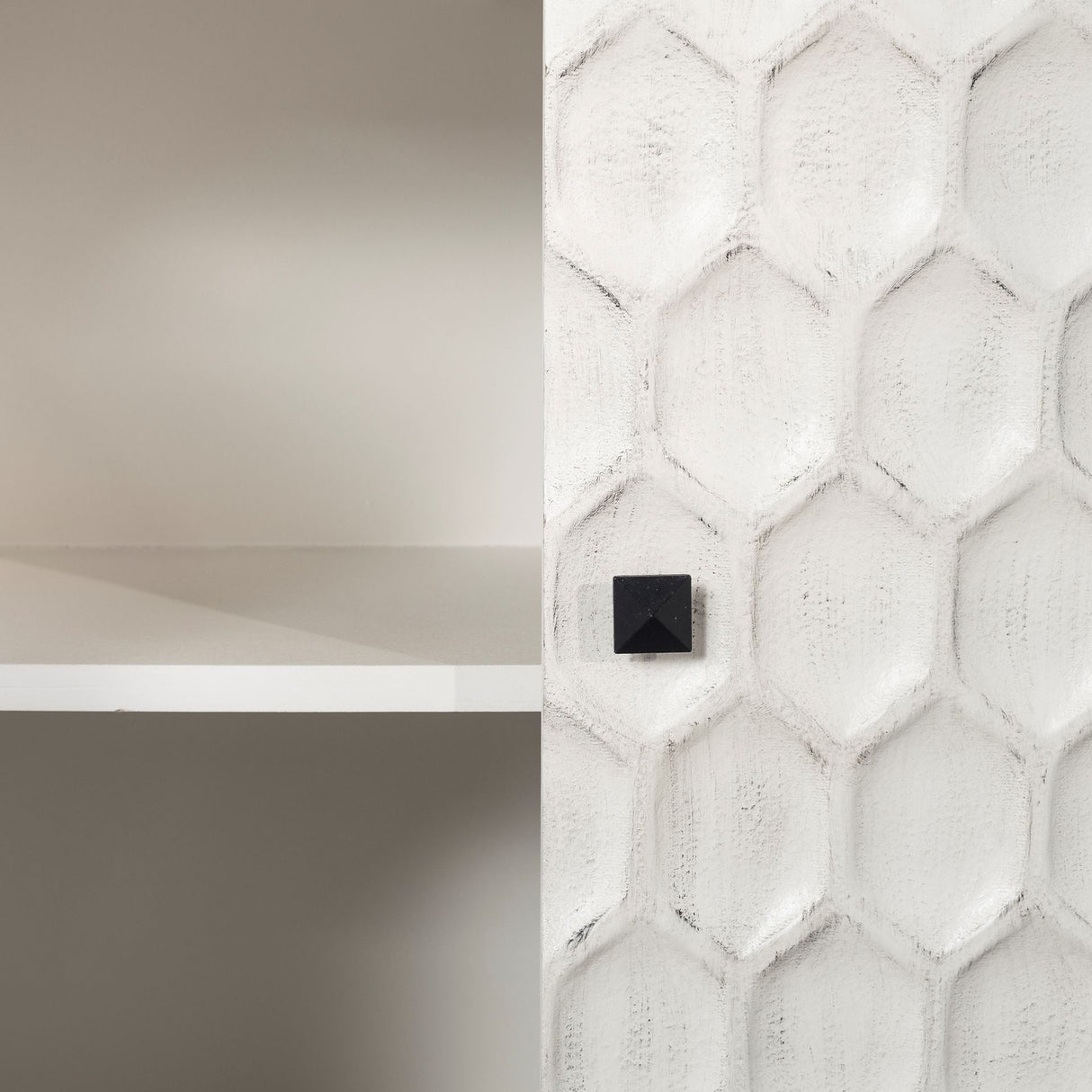 Savannah White Fir Veneer w/ Gray Metal 2-Door Accent Cabinet by Mercana at Eve Furniture