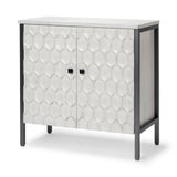 Savannah White Fir Veneer w/ Gray Metal 2-Door Accent Cabinet by Mercana at Eve Furniture