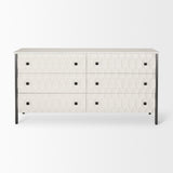 Savannah White Fir Veneer w/ Gray Metal 6-Drawer Sideboard by Mercana at Eve Furniture