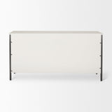Savannah White Fir Veneer w/ Gray Metal 6-Drawer Sideboard by Mercana at Eve Furniture