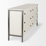 Savannah White Fir Veneer w/ Gray Metal 6-Drawer Sideboard by Mercana at Eve Furniture