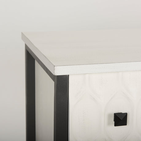 Savannah White Fir Veneer w/ Gray Metal 6-Drawer Sideboard by Mercana at Eve Furniture