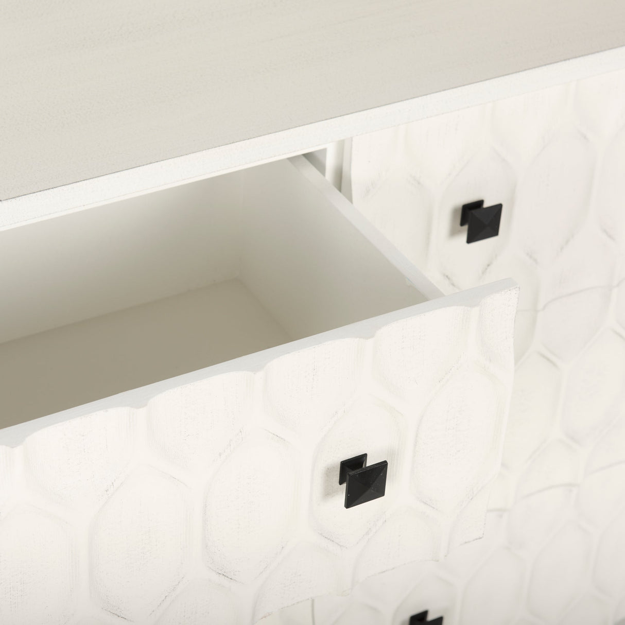 Savannah White Fir Veneer w/ Gray Metal 6-Drawer Sideboard by Mercana at Eve Furniture