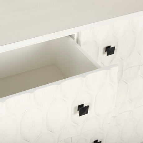Savannah White Fir Veneer w/ Gray Metal 6-Drawer Sideboard by Mercana at Eve Furniture