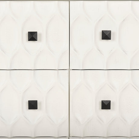 Savannah White Fir Veneer w/ Gray Metal 6-Drawer Sideboard by Mercana at Eve Furniture