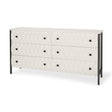 Savannah White Fir Veneer w/ Gray Metal 6-Drawer Sideboard by Mercana at Eve Furniture