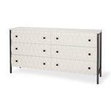 Savannah White Fir Veneer w/ Gray Metal 6-Drawer Sideboard by Mercana at Eve Furniture