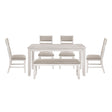 Savile Antique White/Light Gray 6-Piece Dining Set by Homelegance at Eve Furniture