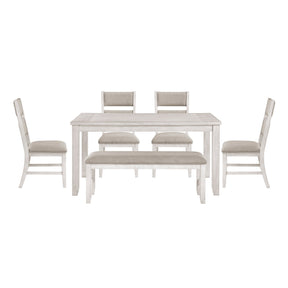 Savile Antique White/Light Gray 6-Piece Dining Set by Homelegance at Eve Furniture
