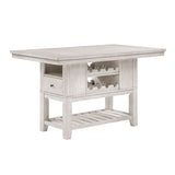 Savile Antique White/Light Gray Counter Height Bench by Homelegance at Eve Furniture