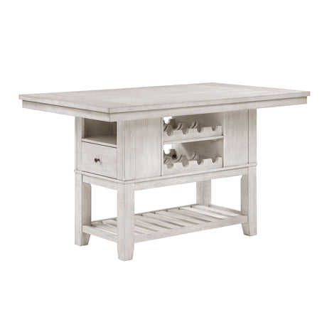 Savile Antique White/Light Gray Counter Height Bench by Homelegance at Eve Furniture