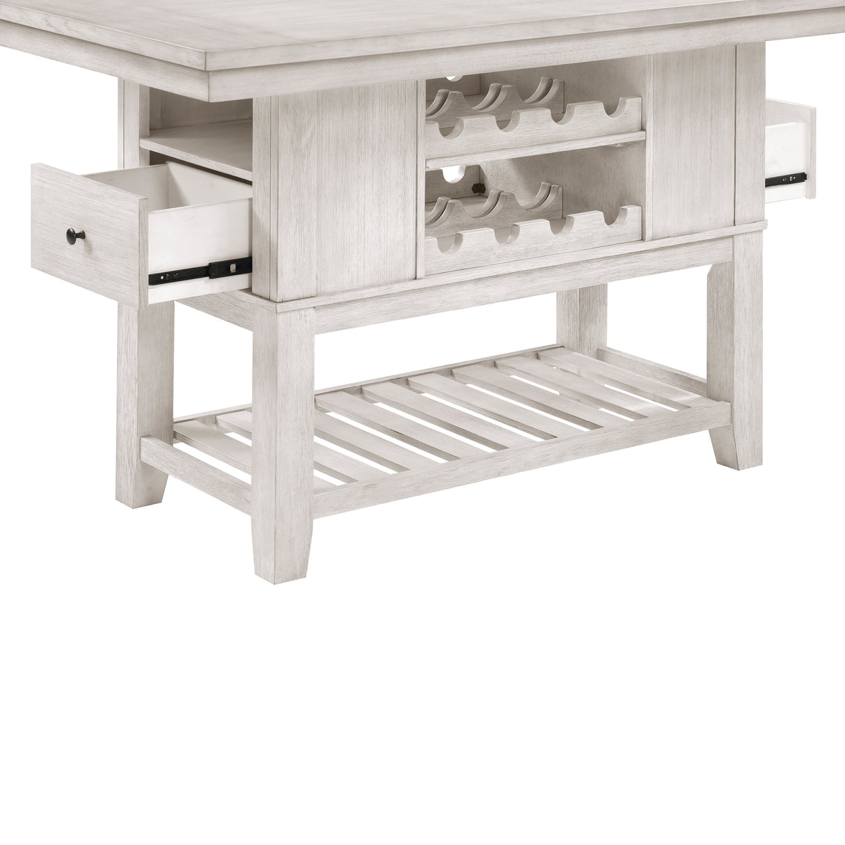 Savile Antique White/Light Gray Counter Height Bench by Homelegance at Eve Furniture