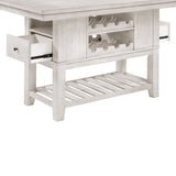 Savile Antique White/Light Gray Counter Height Bench by Homelegance at Eve Furniture