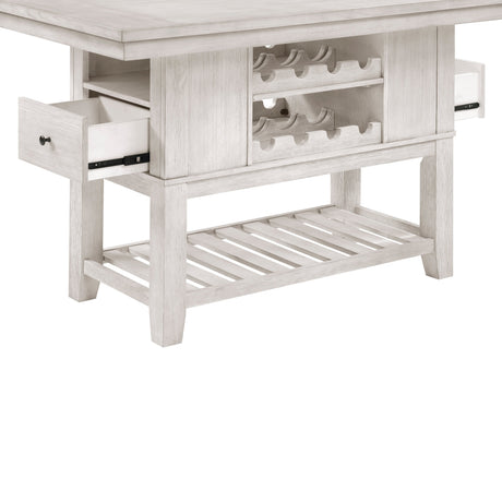 Savile Antique White/Light Gray Counter Height Bench by Homelegance at Eve Furniture