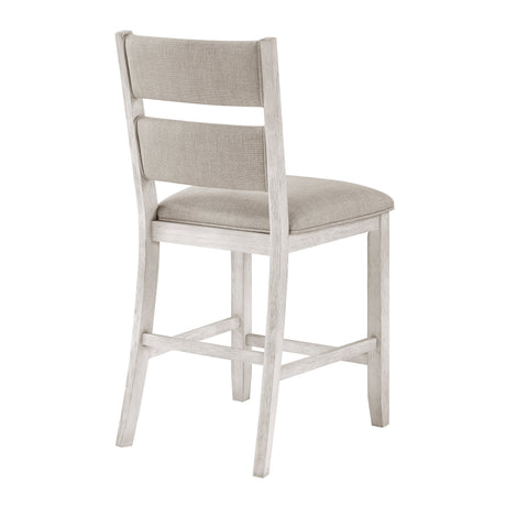 Savile Antique White/Light Gray Counter Height Bench by Homelegance at Eve Furniture