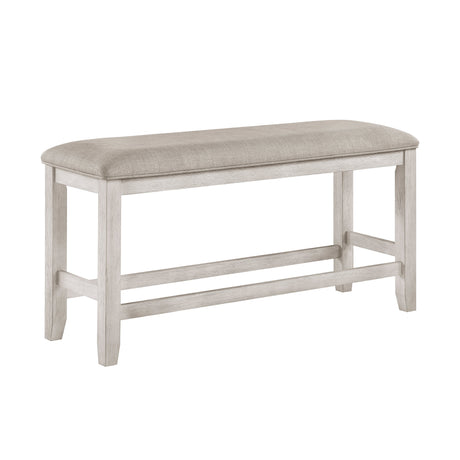 Savile Antique White/Light Gray Counter Height Bench by Homelegance at Eve Furniture