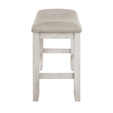 Savile Antique White/Light Gray Counter Height Bench by Homelegance at Eve Furniture