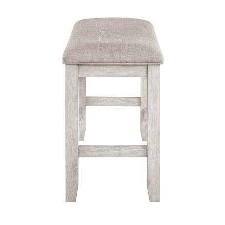 Savile Antique White/Light Gray Counter Height Bench by Homelegance at Eve Furniture