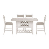 Savile Antique White/Light Gray Counter Height Bench by Homelegance at Eve Furniture