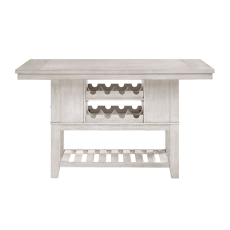 Savile Antique White/Light Gray Counter Height Bench by Homelegance at Eve Furniture