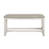 Savile Antique White/Light Gray Counter Height Bench by Homelegance at Eve Furniture
