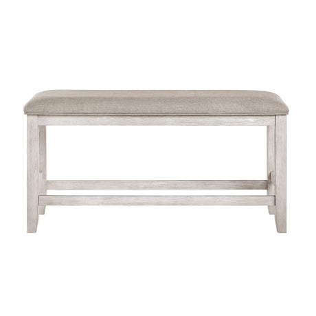 Savile Antique White/Light Gray Counter Height Bench by Homelegance at Eve Furniture